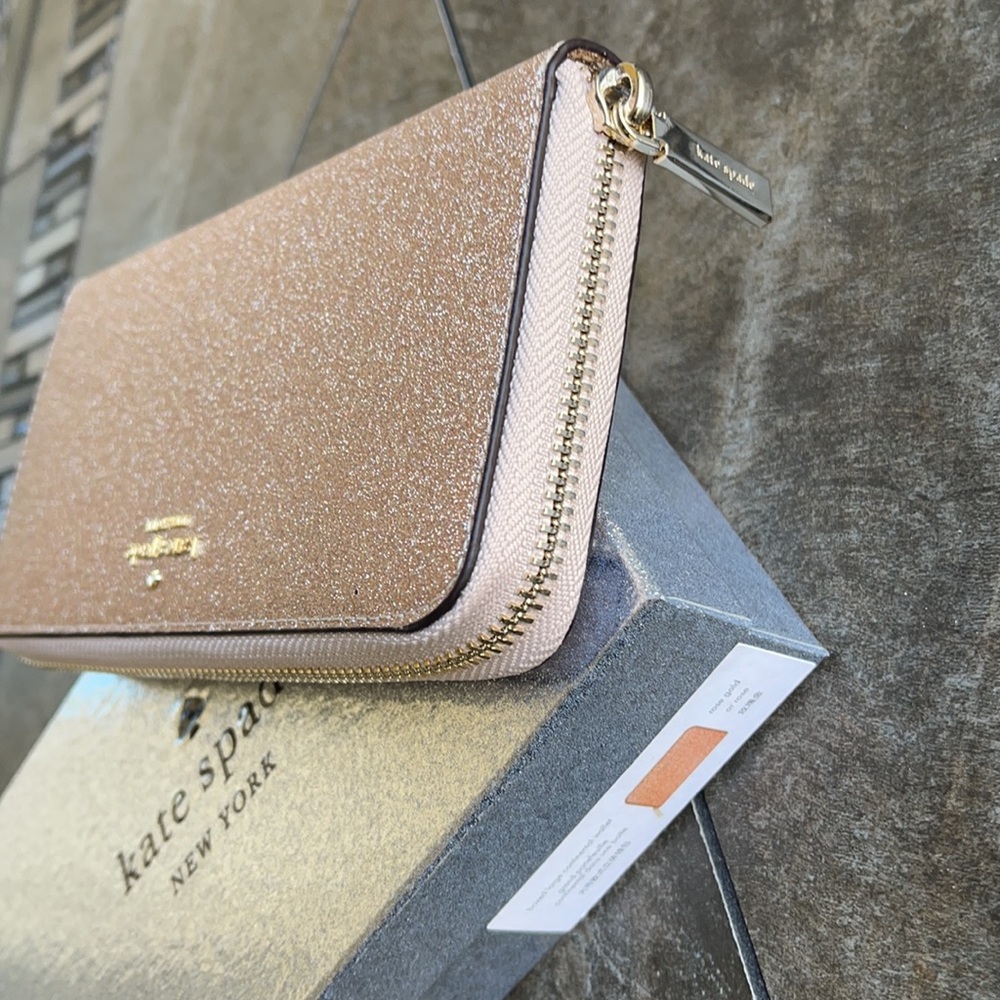 Kate Spade shimmy glitter boxed large continental wallet - Picture 3 of 16